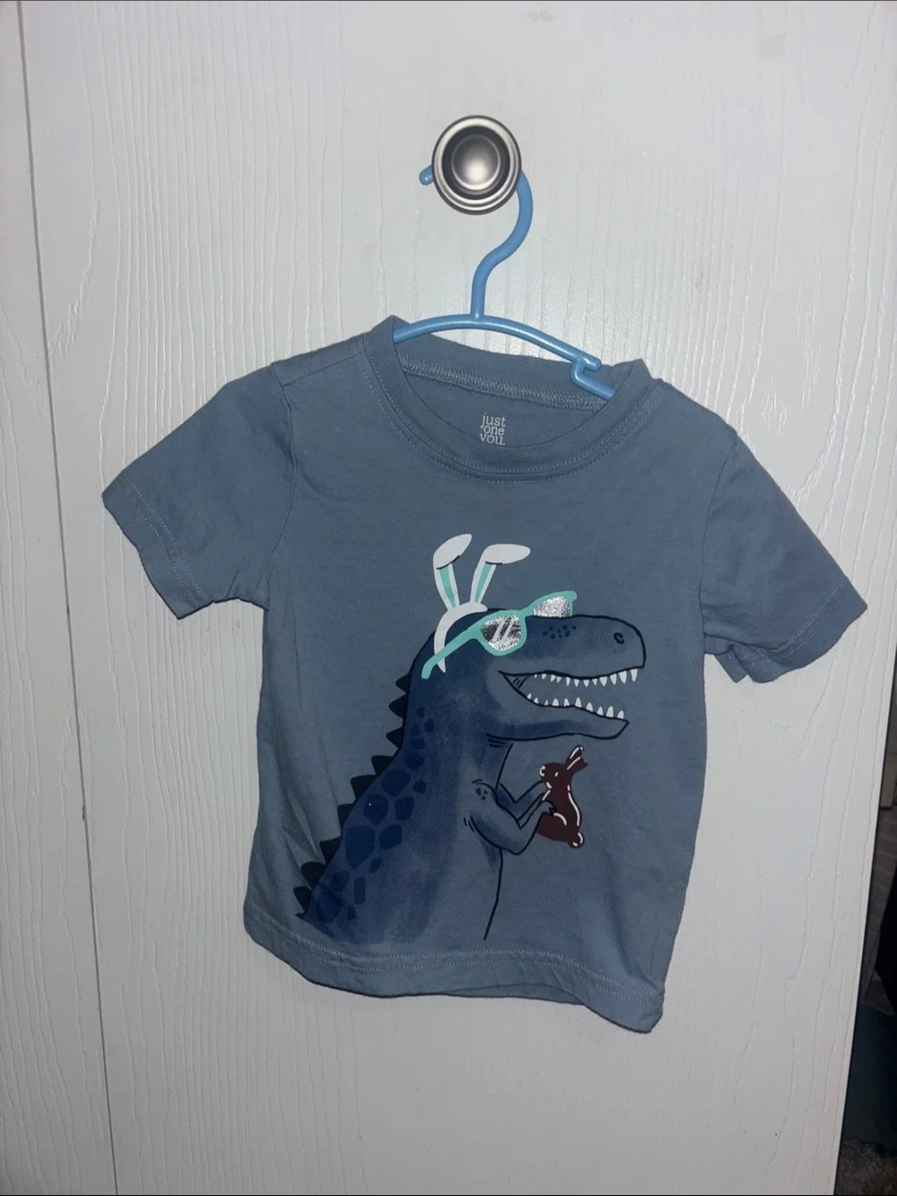 Blue Dinosaur Easter Tee